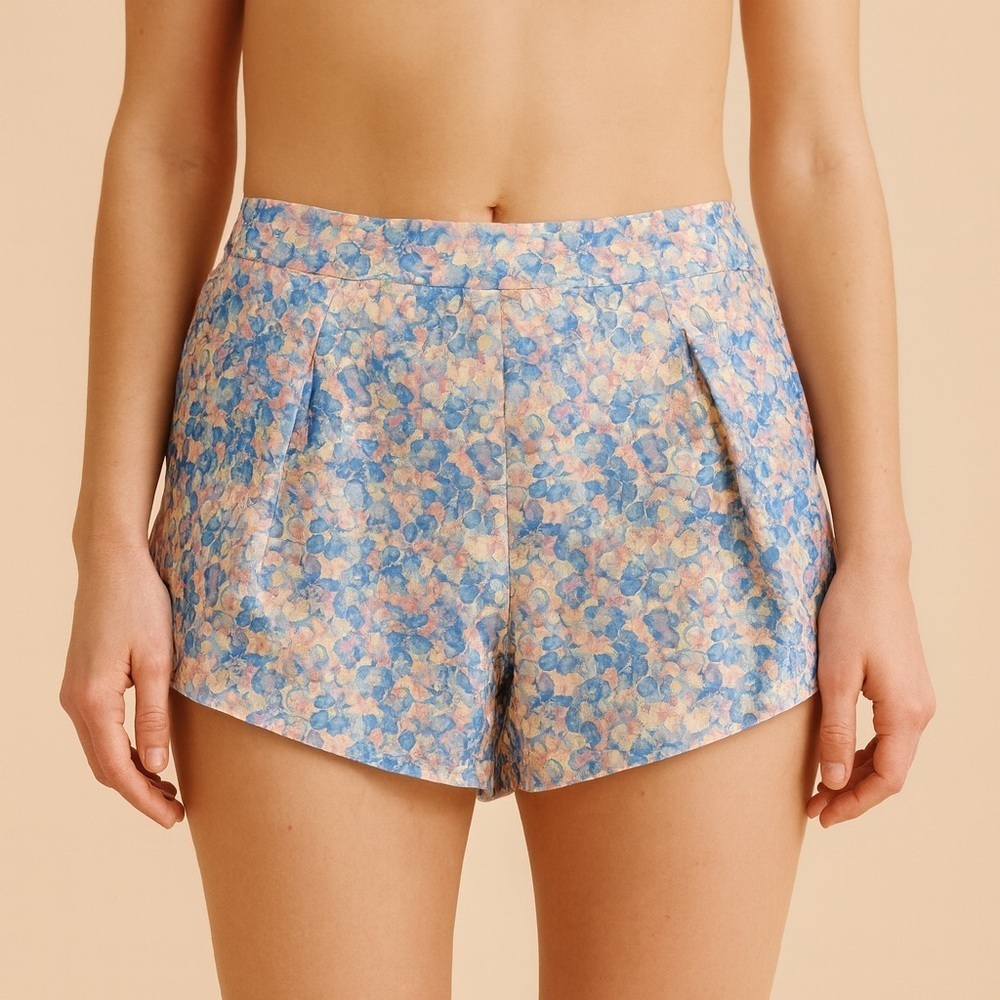 adidas Blue and Pink High Waist Women's Shorts